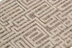 Rug & Kilim’s Contemporary Custom Rug Sample, Beige with White Geometric Pattern