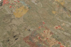 Rug & Kilim’s Contemporary Custom Rug Sample, Green with Abstract Patterns