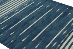 Rug & Kilim’s Contemporary Dhurrie Rug in Blue and White Stripes