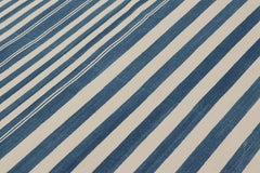 Rug & Kilim’s Contemporary Dhurrie Rug in Blue and White Stripes