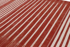 Rug & Kilim’s Contemporary Dhurrie Rug in Red and White Stripes