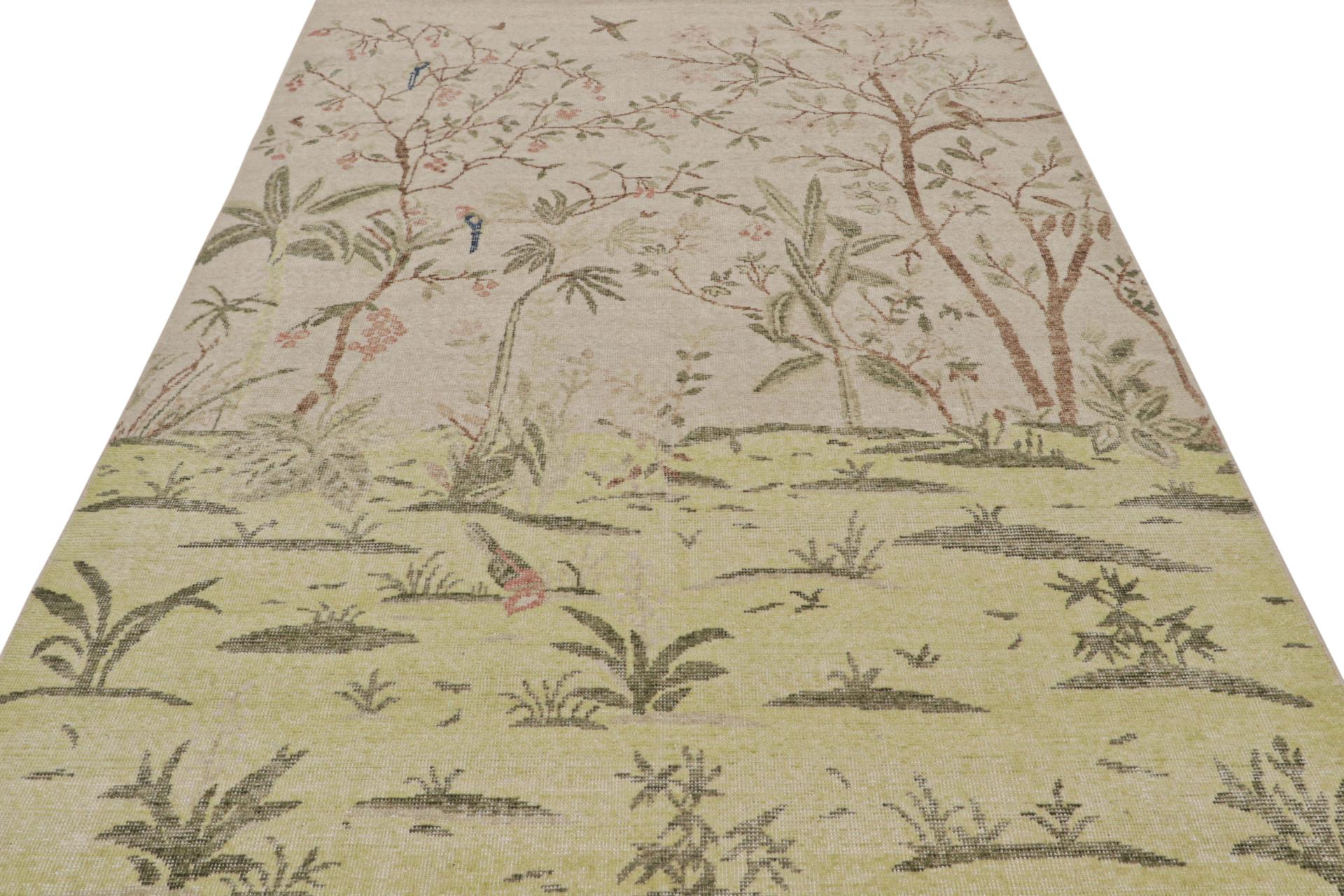 Moderno Rug & Kilim è un tappeto pittorico contemporaneo con raffigurazioni botaniche. in vendita