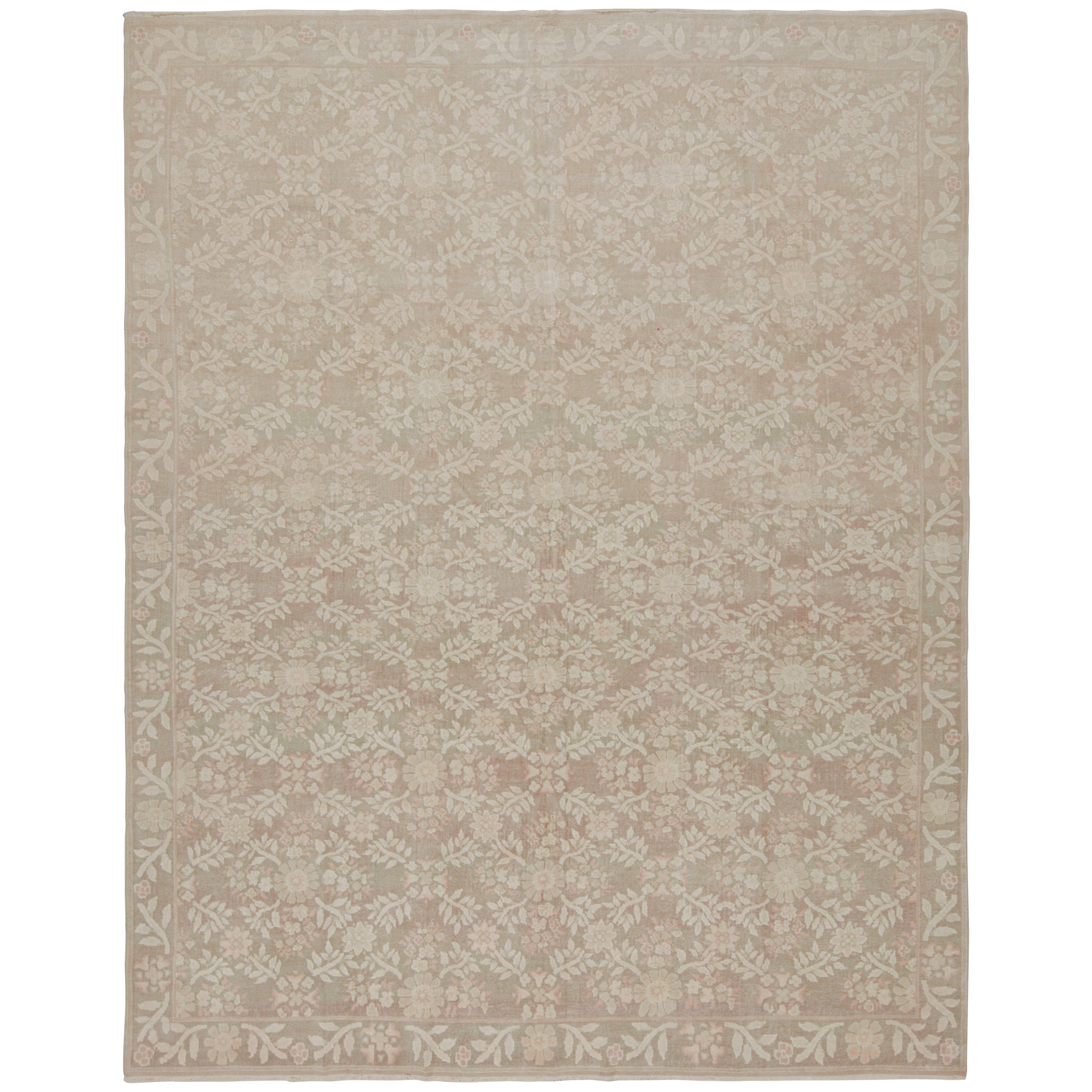 Tappeto Rug & Kilim in stile europeo contemporaneo in beige con motivi floreali