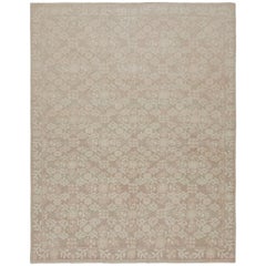 Rug & Kilim’s Contemporary European Style Rug in Beige with Floral Patterns 