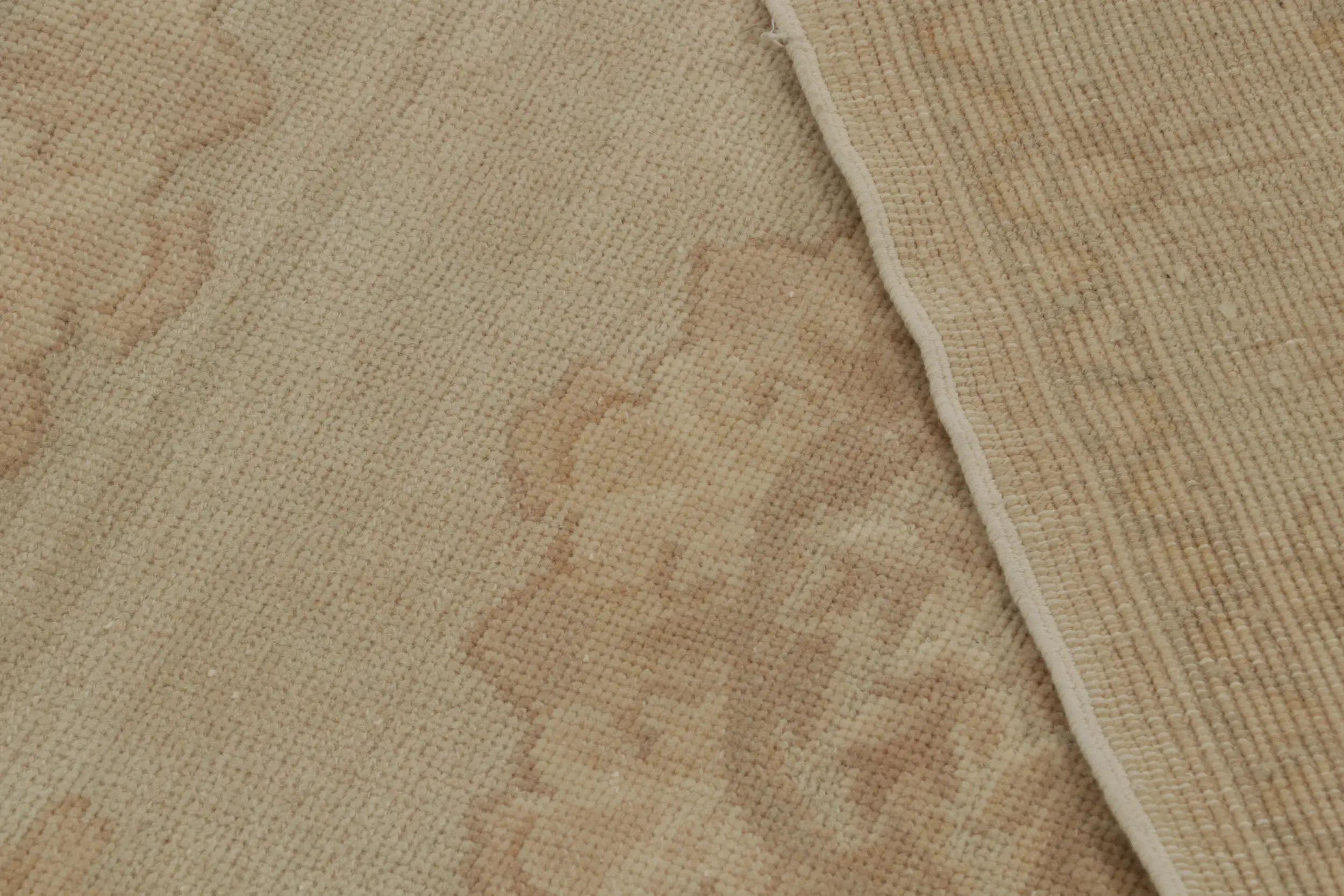 Rug & Kilim’s Contemporary European Style Rug with Beige-Brown Floral Medallions For Sale 2