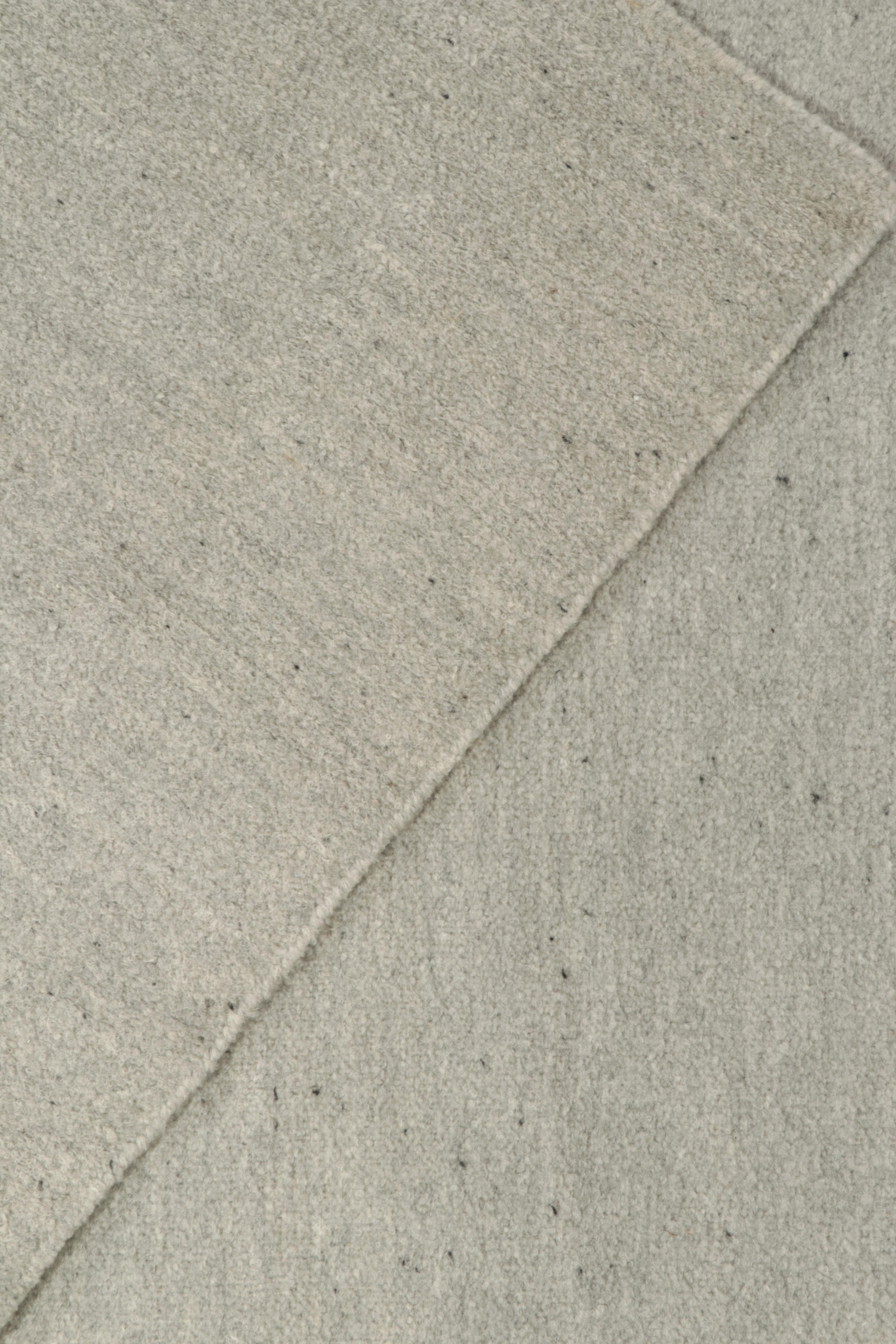 Rug & Kilim’s Contemporary Flatweave rug in Solid Gray Tones, Alpaca Yarn For Sale