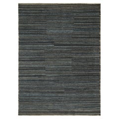 Rug & Kilim’s Contemporary Flat Weave in Blue, Beige and Gray Geometric Pattern