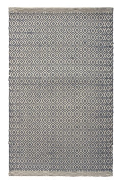 Rug & Kilim’s Contemporary Flatweave in Blue & White Geometric Patterns