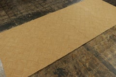 Rug & Kilim’s Contemporary Flatweave Runner Rug in Gold Geometric Pattern