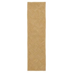 Rug & Kilim’s Contemporary Flatweave Runner Rug in Gold Geometric Pattern