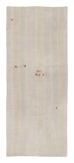 Rug & Kilim’s Contemporary Flatweave Runner with Beige and Ivory Tonal Stripes