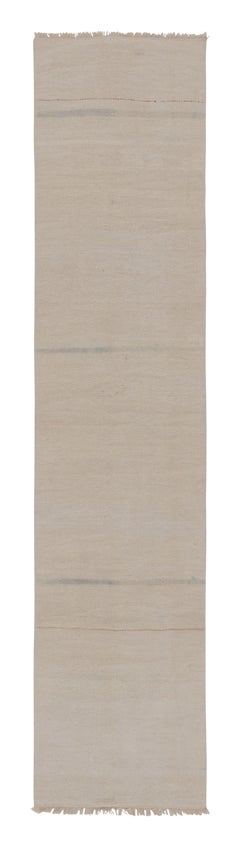 Tapis & Kilim's Contemporary Flatweave Runner with Soft Beige and Cream (Tapis contemporain tissé à plat avec des couleurs beige et crème)