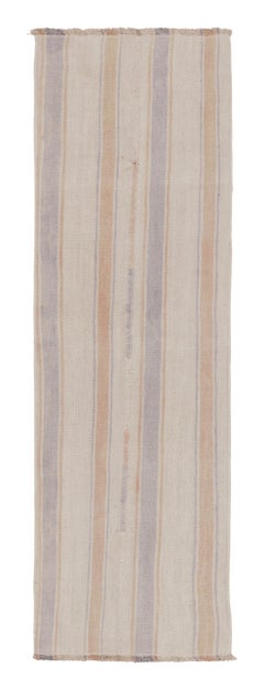Rug & Kilim’s Contemporary Flatweave Runner with Subtle Linear Stripes