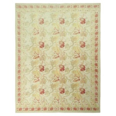 Rug & Kilim’s Contemporary Floral Relief Rug in Cream and Gold Tones