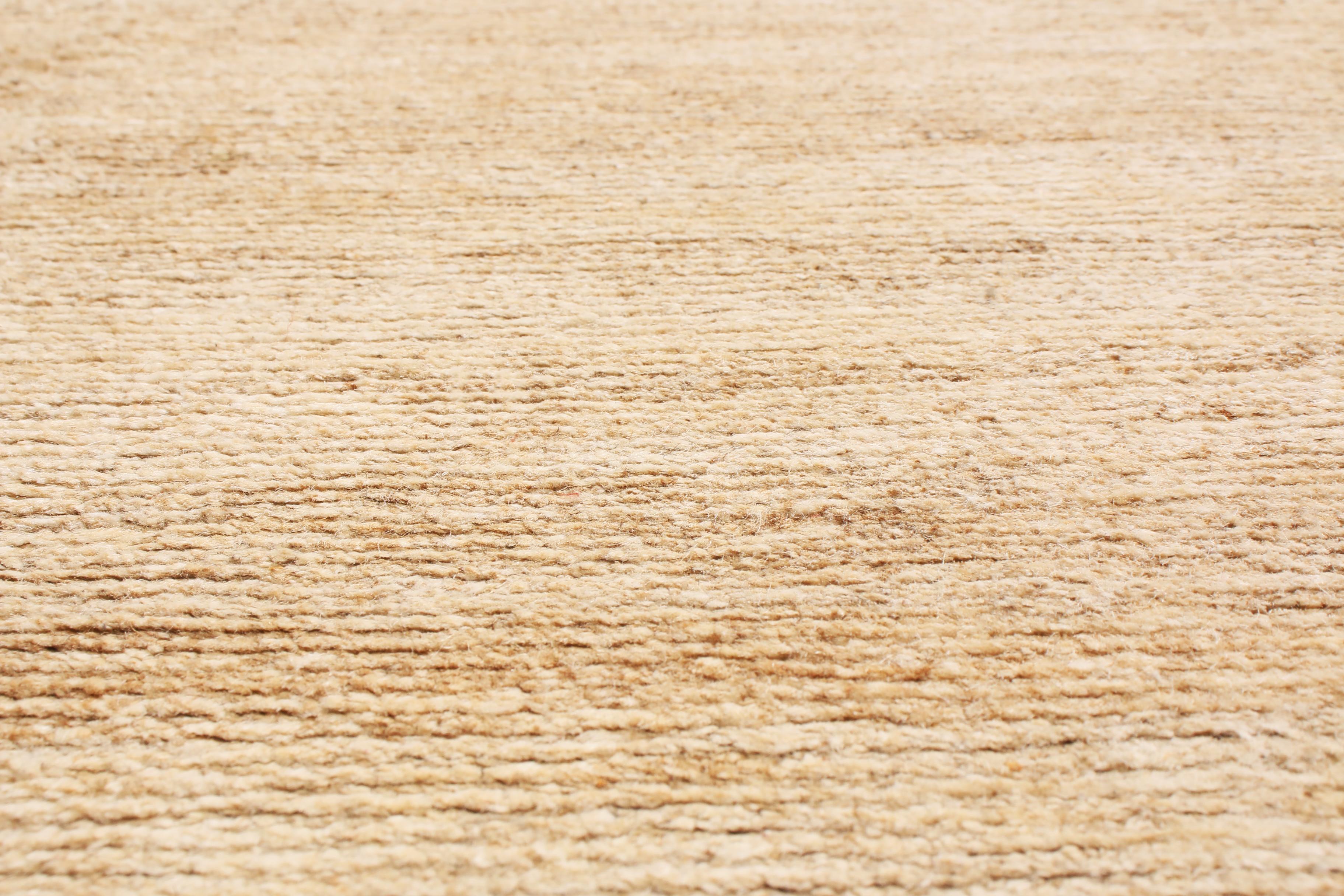 Annodato a mano Rug & Kilim Hemp Runner contemporaneo geometrico blu e beige in vendita