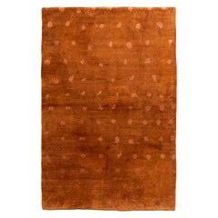 Rug & Kilim's Contemporary Geometric Brown Dot Wool and Silk Rug