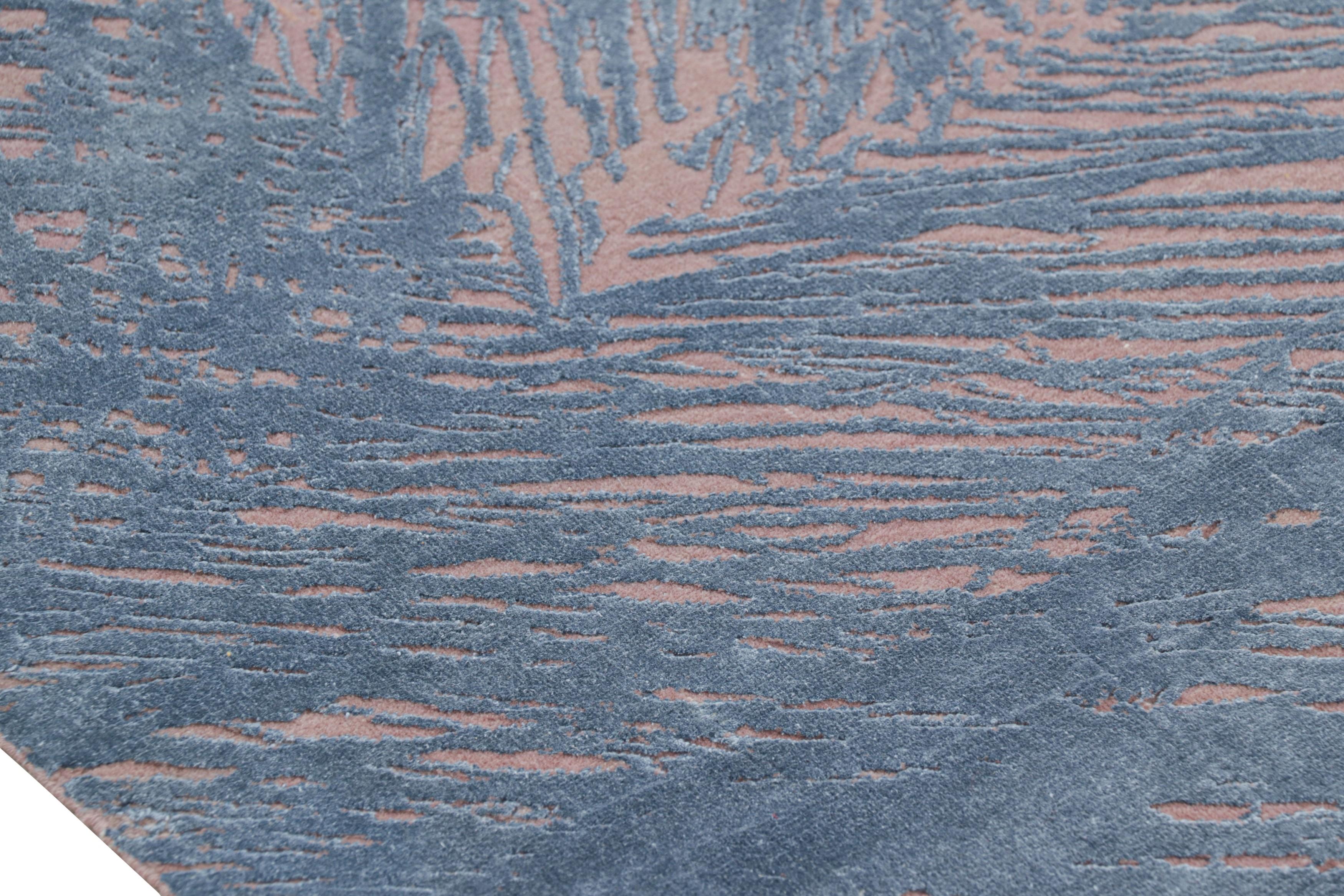Tapis contemporain géométrique rose et gris en laine et soie de Kilim's Neuf - En vente à Long Island City, NY