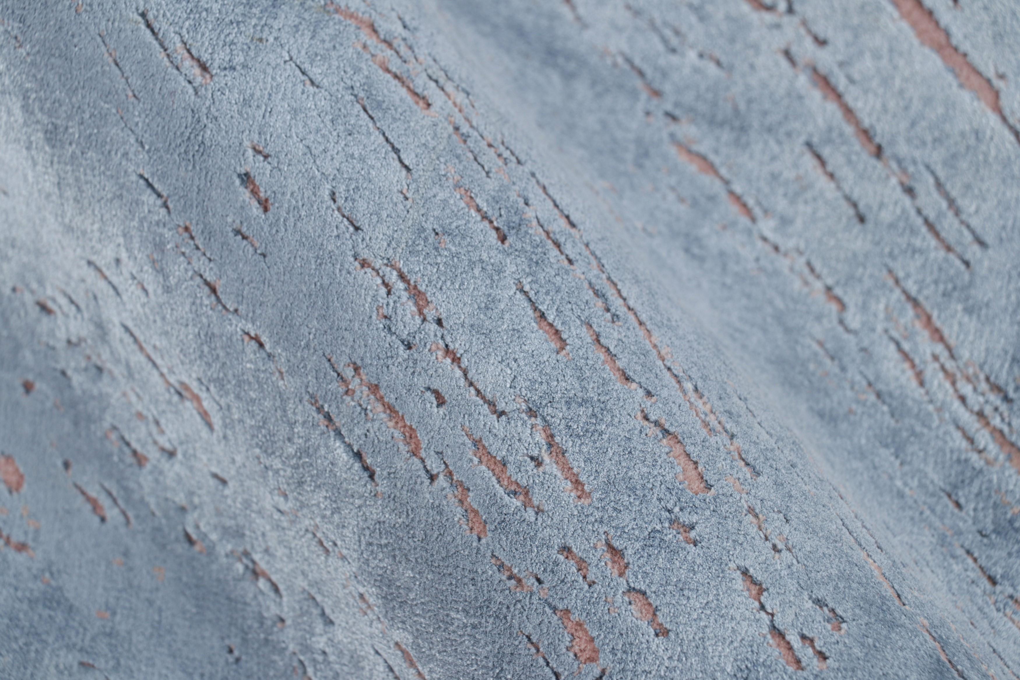 XXIe siècle et contemporain Tapis contemporain géométrique rose et gris en laine et soie de Kilim's en vente