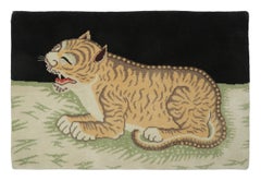 Rug & Kilim's Contemporary Gift-Sized Tibetan Style Rug with Tiger Design