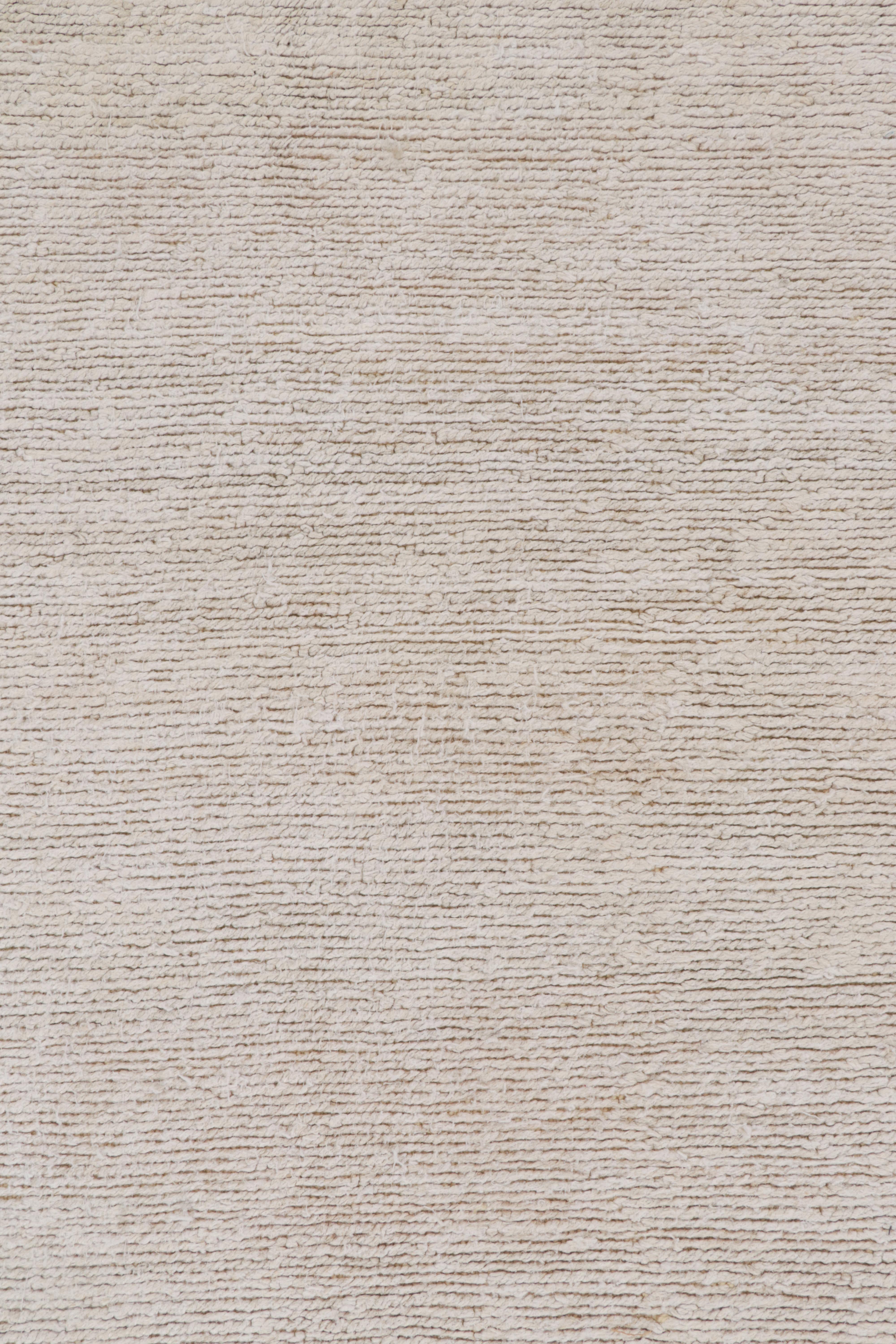 Rug & Kilim’s Contemporary Hemp Rug in Beige and Off-White Tones