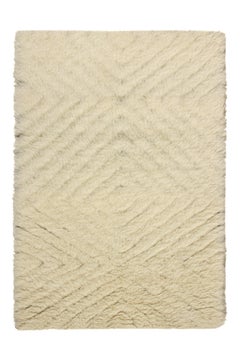 Rug & Kilim's Contemporary High Pile Rug in Beige with Geometric Design