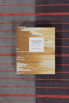 Rug & Kilim’s Contemporary India Dhurrie Rug in Gray and Red Geometric Stripes