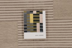 Rug & Kilim’s Contemporary India Dhurrie Rug in Taupe and Cream Geometric