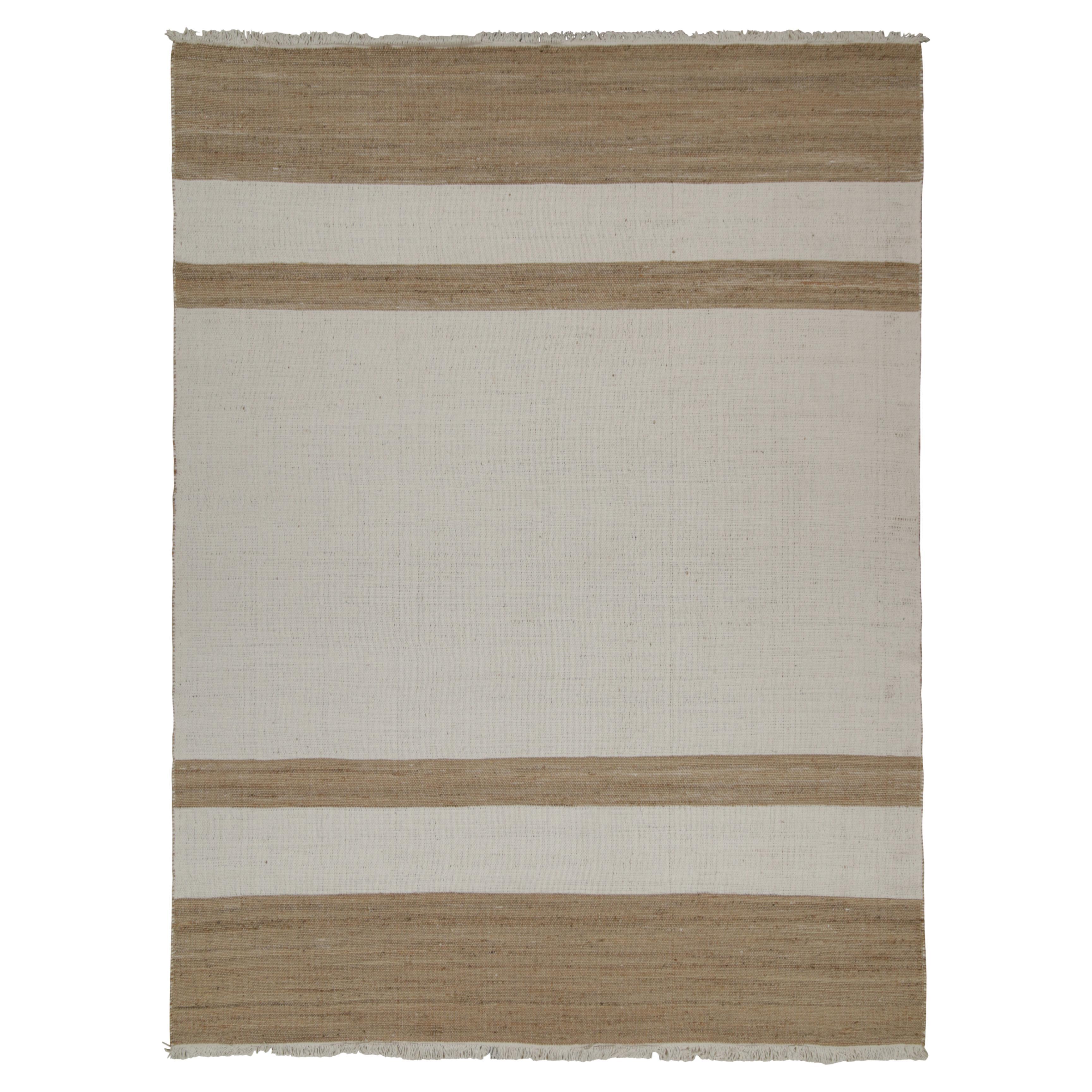 Suzanne Yellow FlatWoven Dhurrie Rug Black and White Stripe at 1stDibs