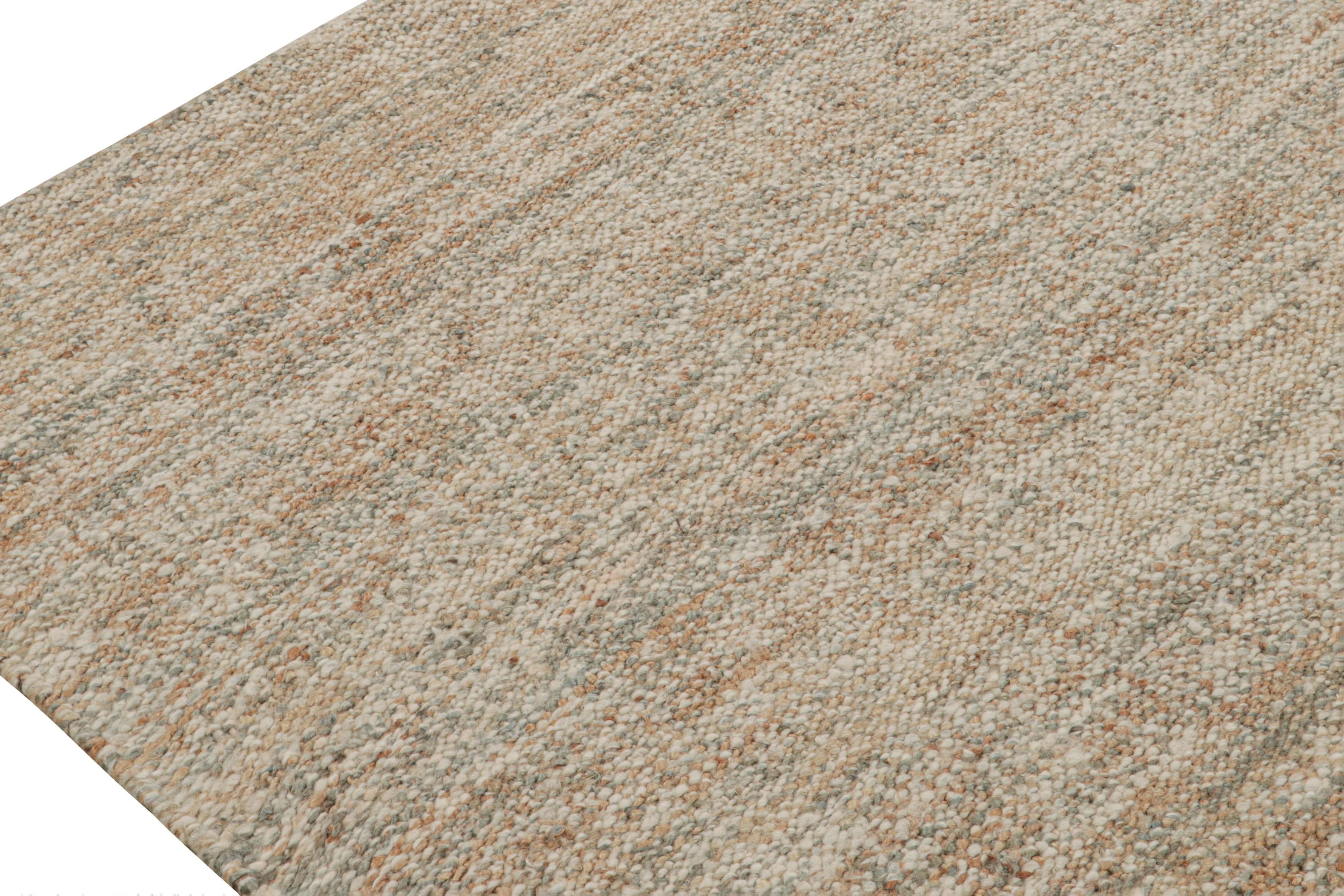 Moderno Rug & Kilim è un kilim contemporaneo in iuta di colore beige-marrone. in vendita