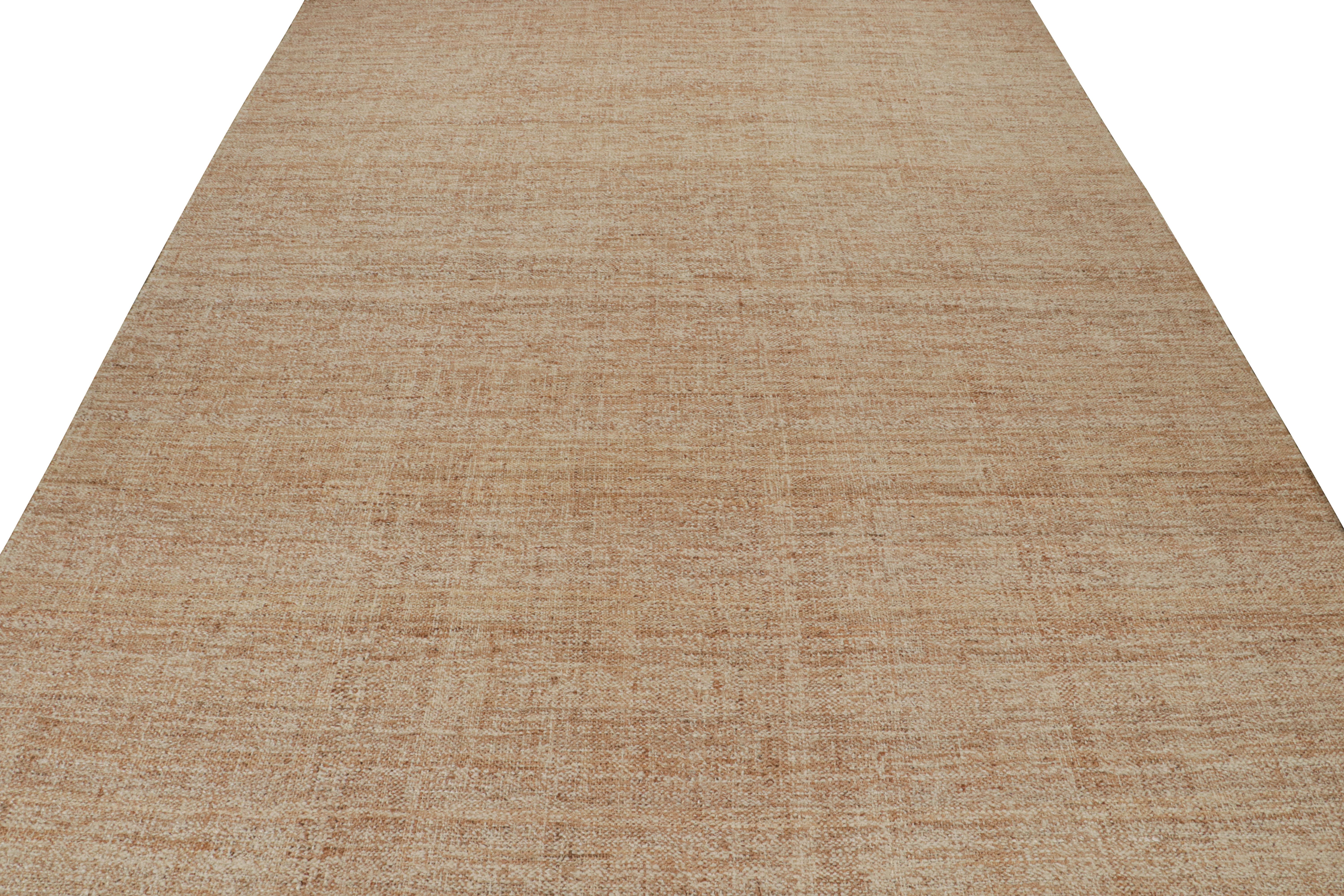 Indian Rug & Kilim’s Contemporary Jute kilim in Beige-Brown For Sale