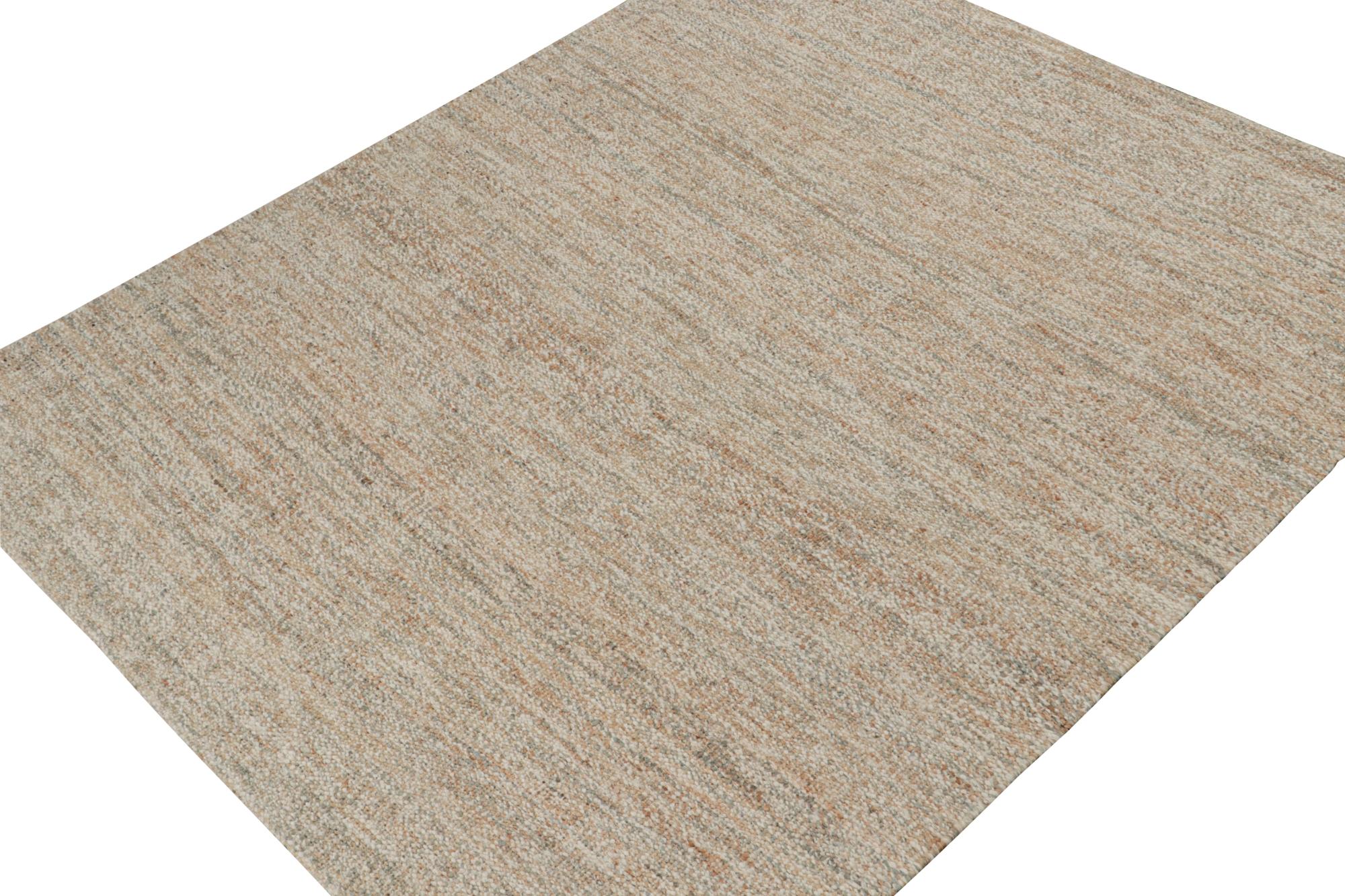 Indian Rug & Kilim’s Contemporary Jute Kilim in Beige-Brown For Sale
