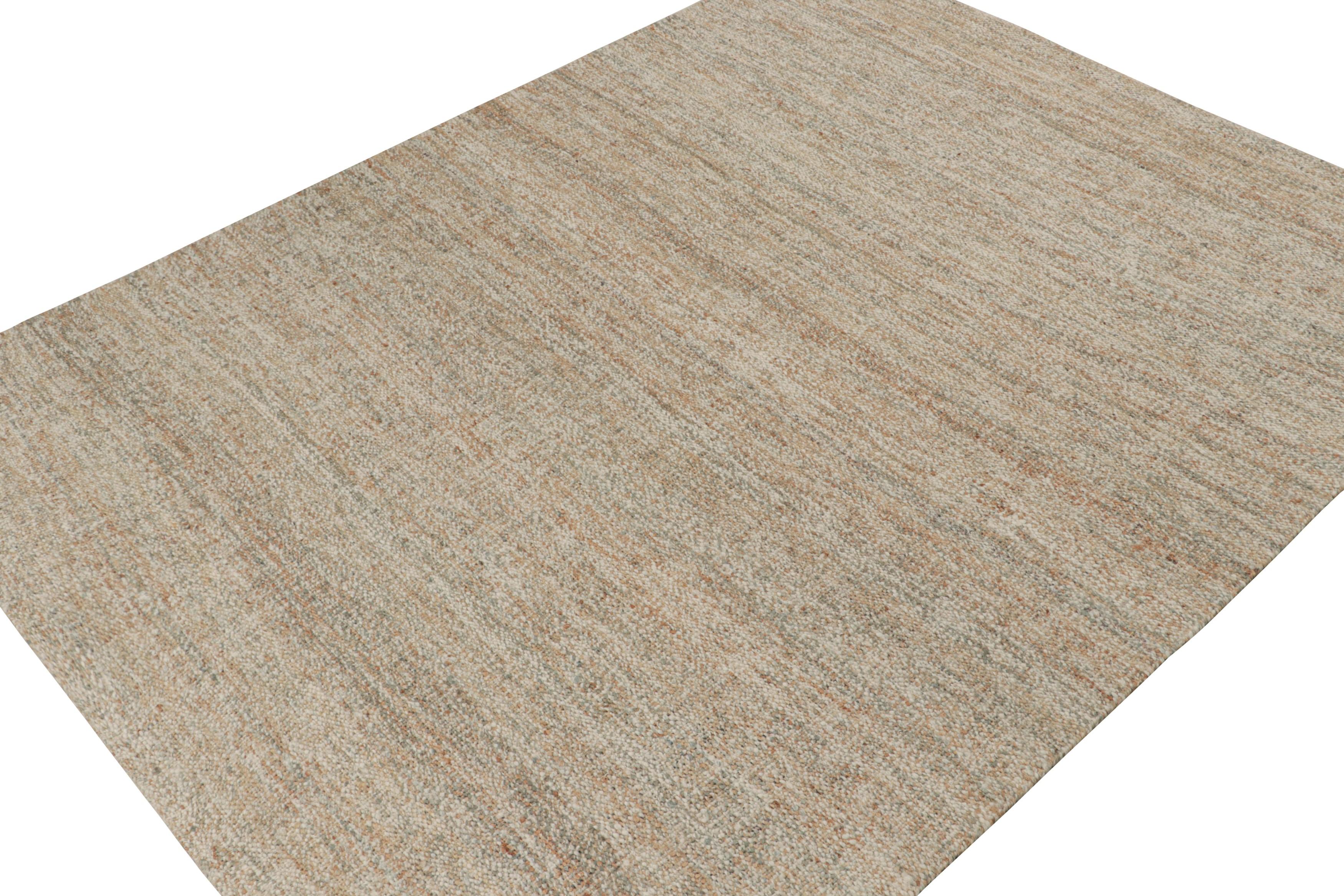 Indian Rug & Kilim’s Contemporary Jute kilim in Beige-Brown For Sale