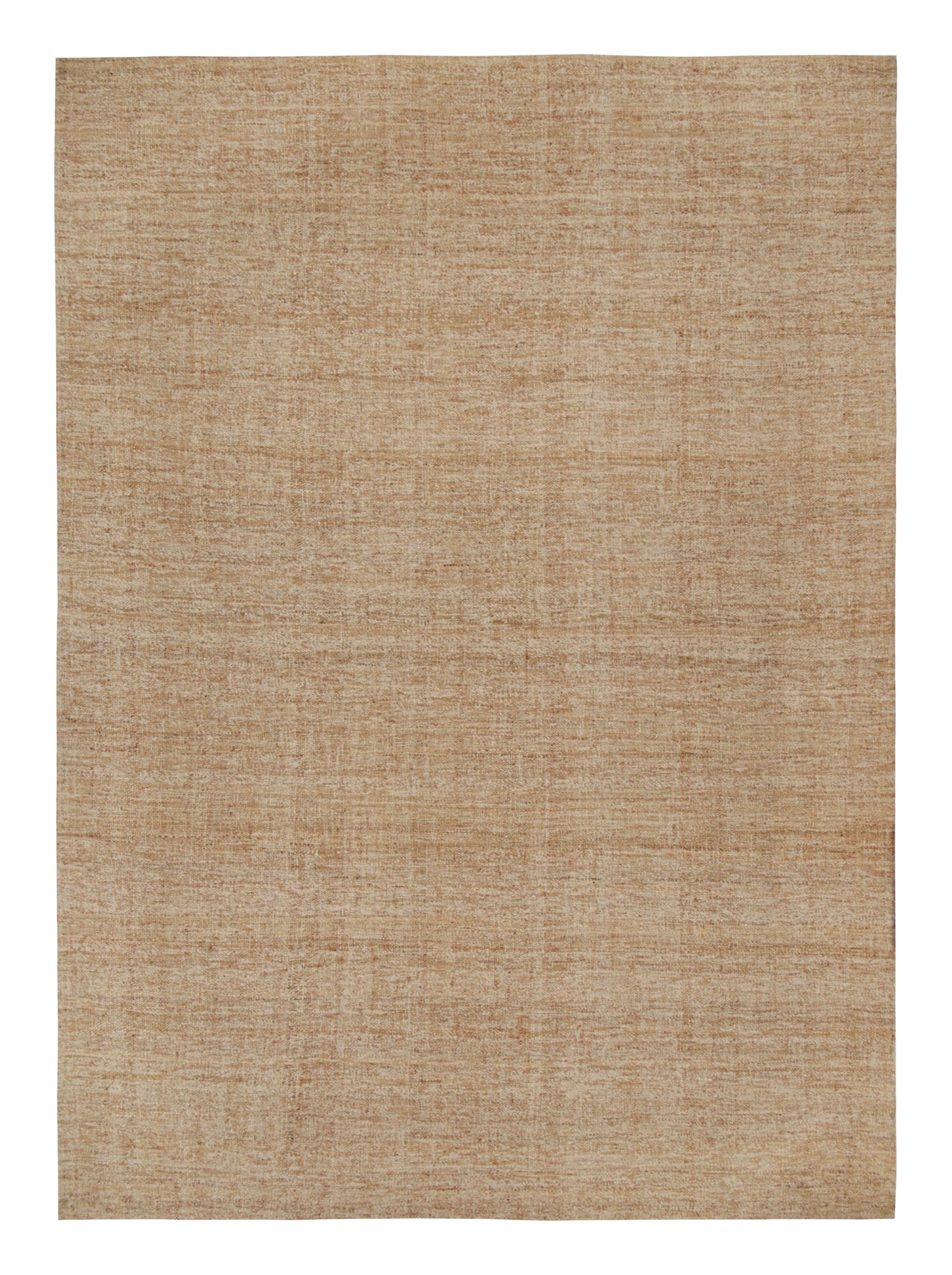 Hand-Knotted Rug & Kilim’s Contemporary Jute kilim in Beige-Brown For Sale