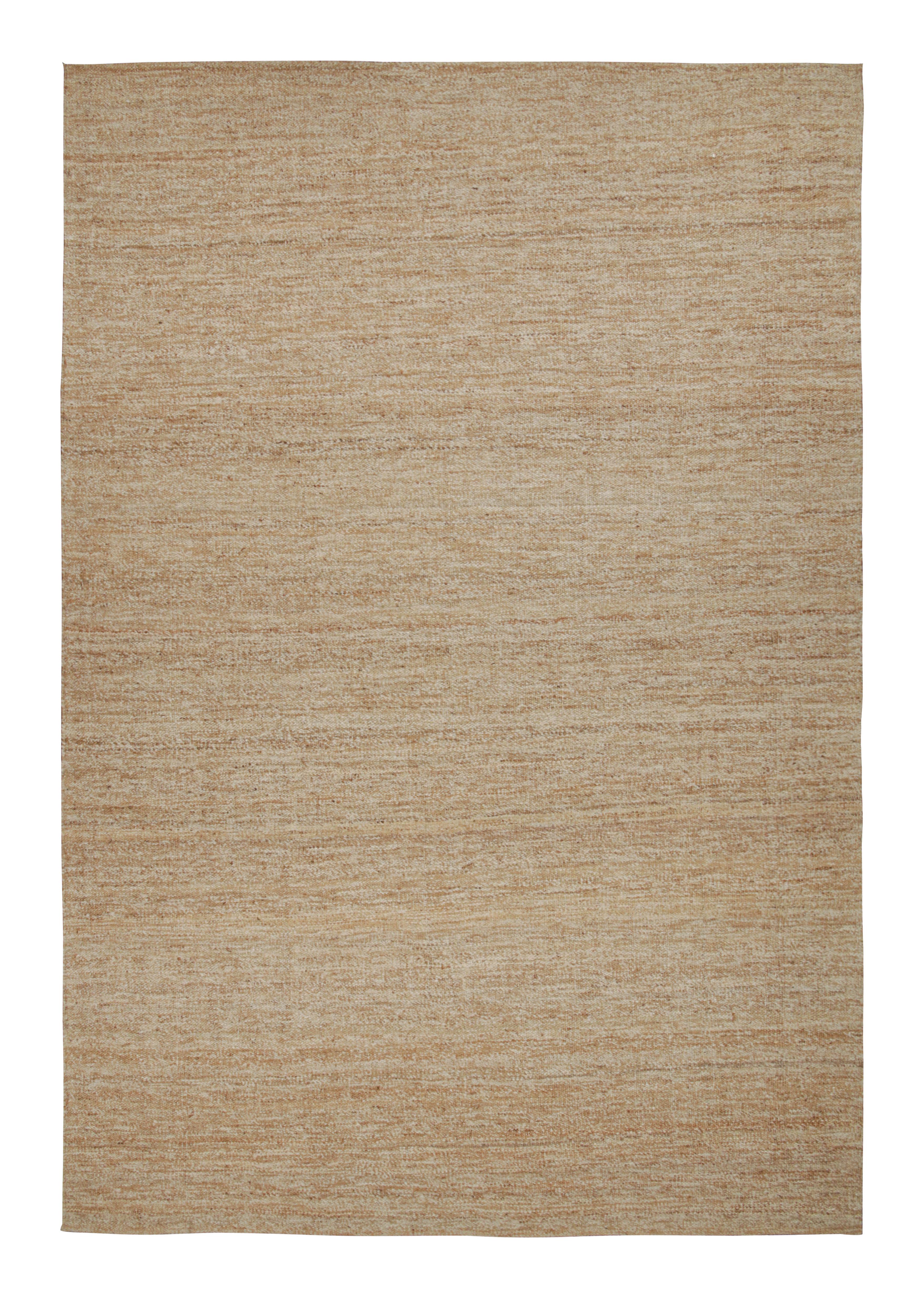 Hand-Knotted Rug & Kilim’s Contemporary Jute kilim in Beige-Brown For Sale