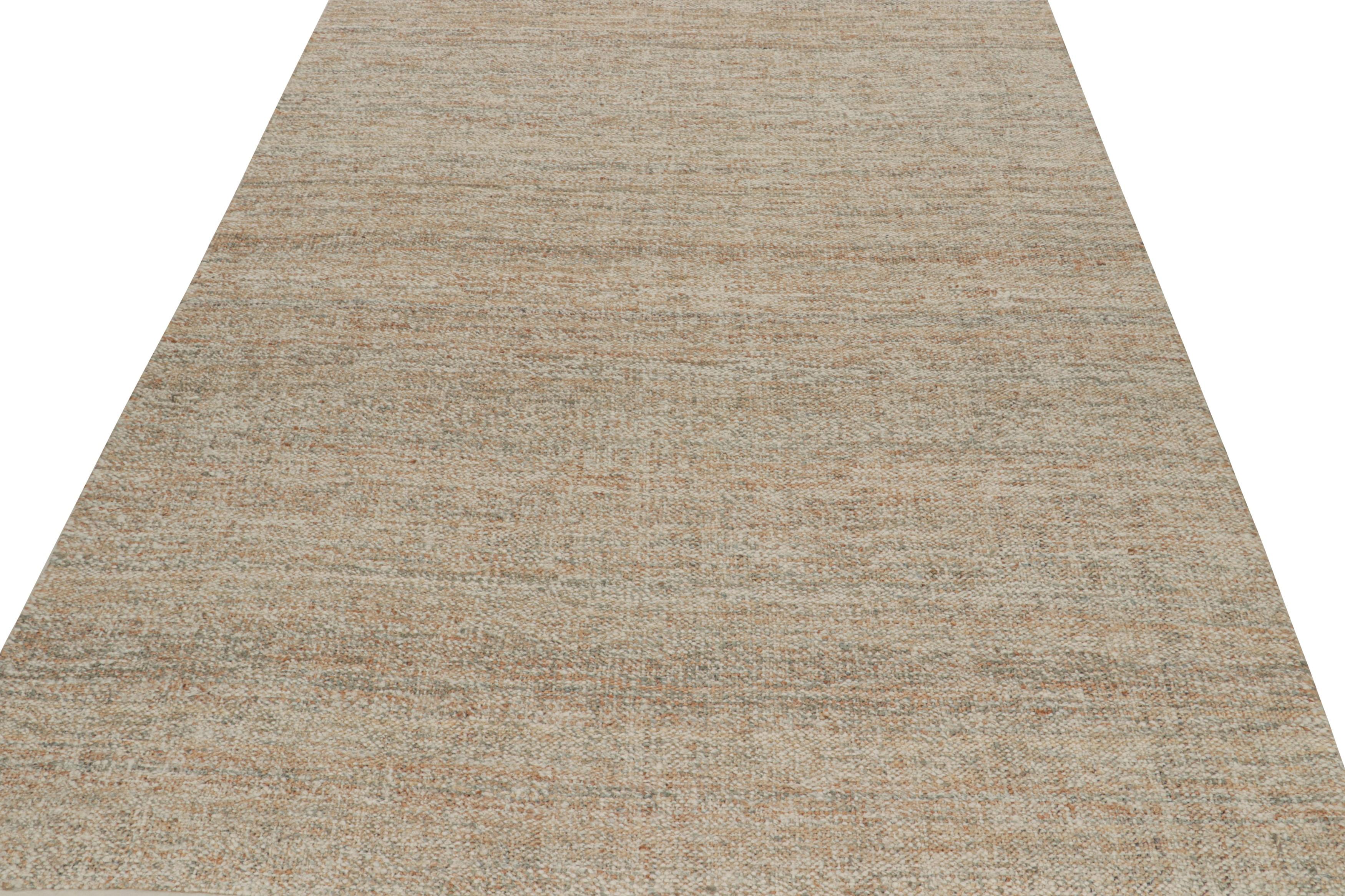 Hand-Woven Rug & Kilim’s Contemporary Jute kilim in Beige-Brown For Sale
