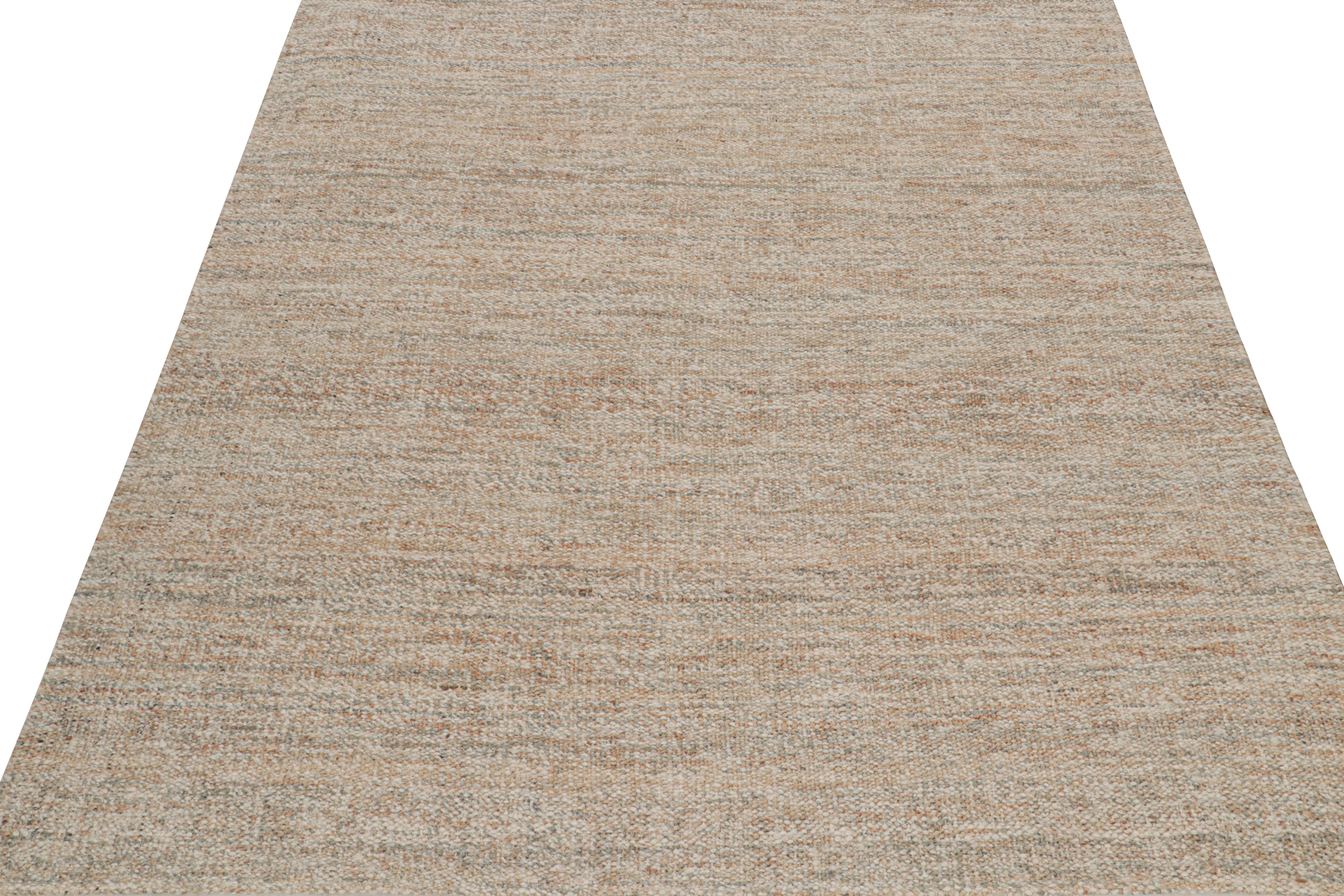 Rug & Kilim's Zeitgenössischer Jute-Kilim in Beige-Braun (Handgeknüpft) im Angebot