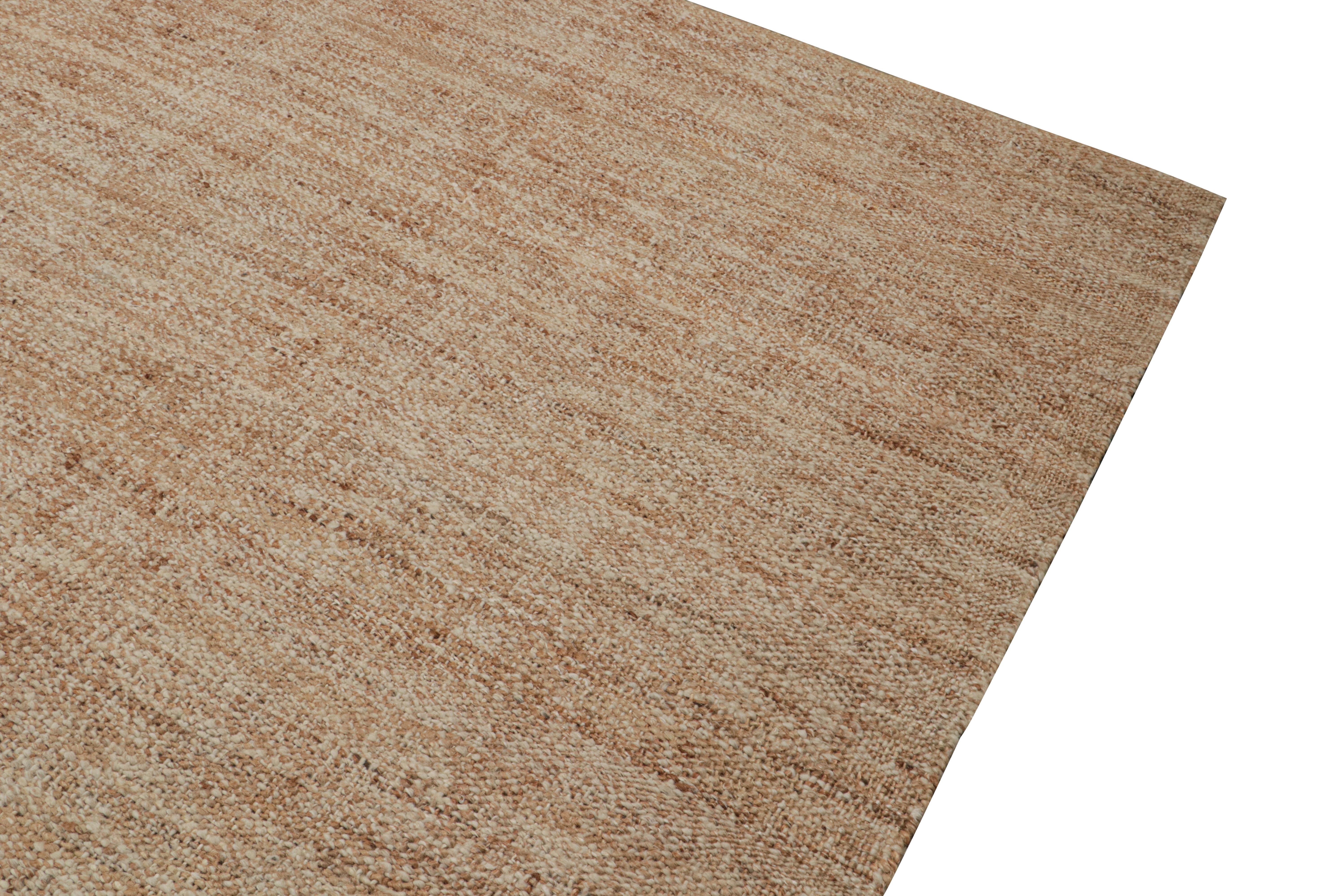 Hand-Knotted Rug & Kilim’s Contemporary Jute kilim in Beige-Brown For Sale