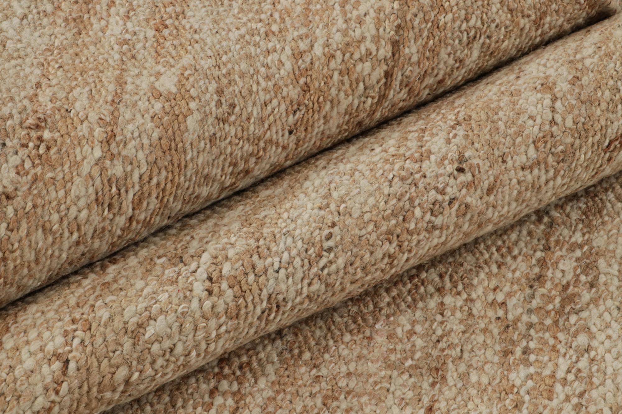 XXIe siècle et contemporain Kilim contemporain en jute beige-brun de Rug & Kilim en vente