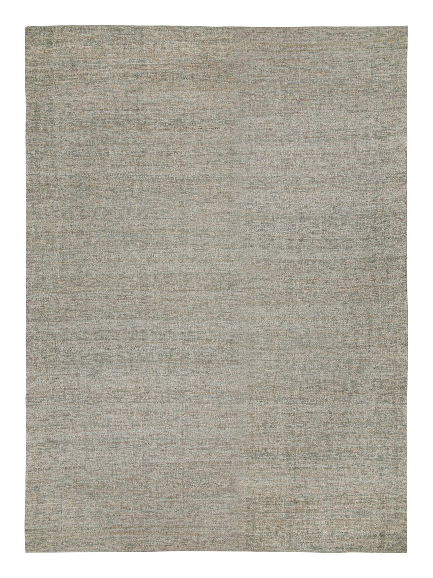 Hand-Knotted Rug & Kilim’s Contemporary Jute Kilim in Tones of Gray For Sale