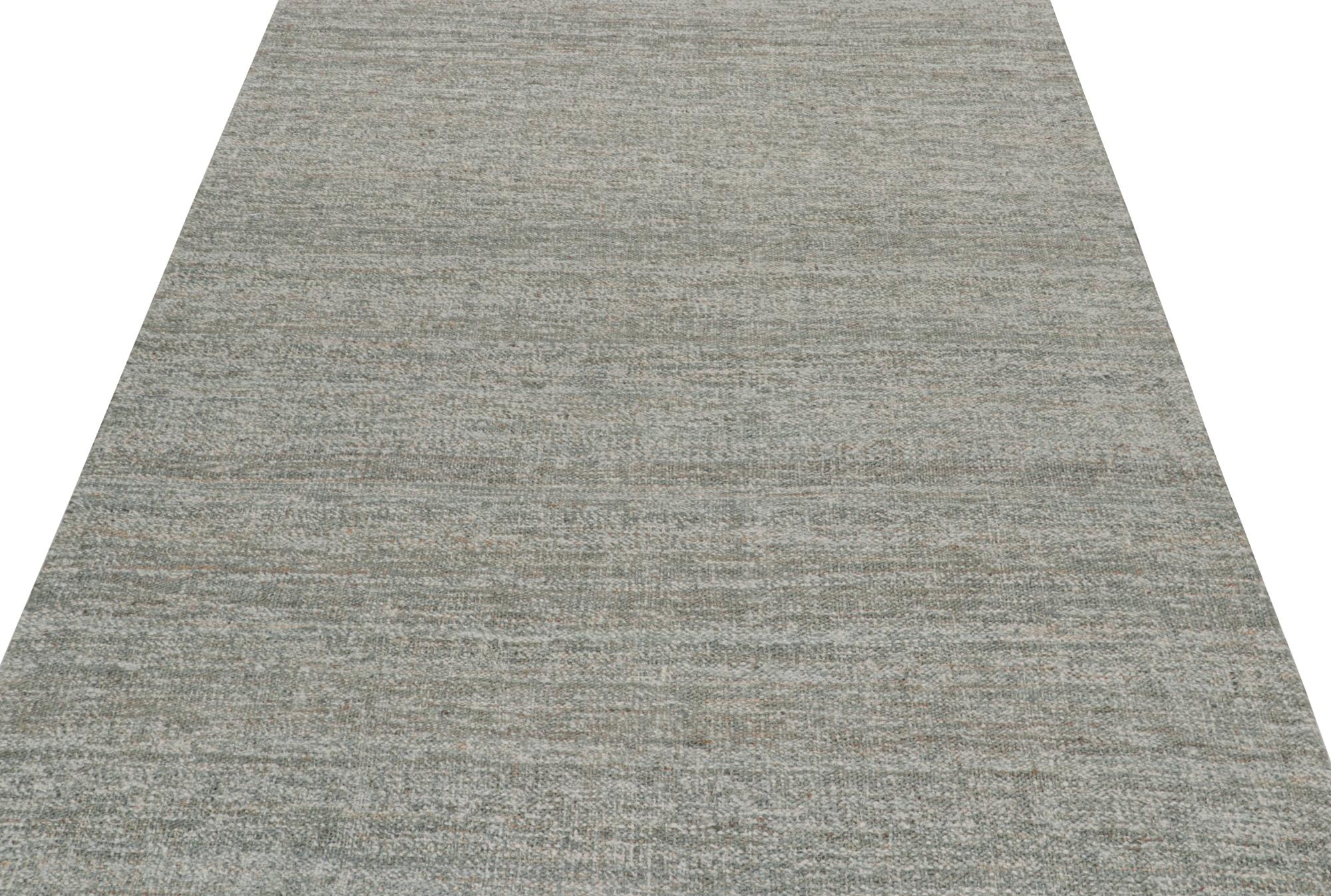 Hand-Knotted Rug & Kilim’s Contemporary Jute Kilim in Tones of Gray For Sale