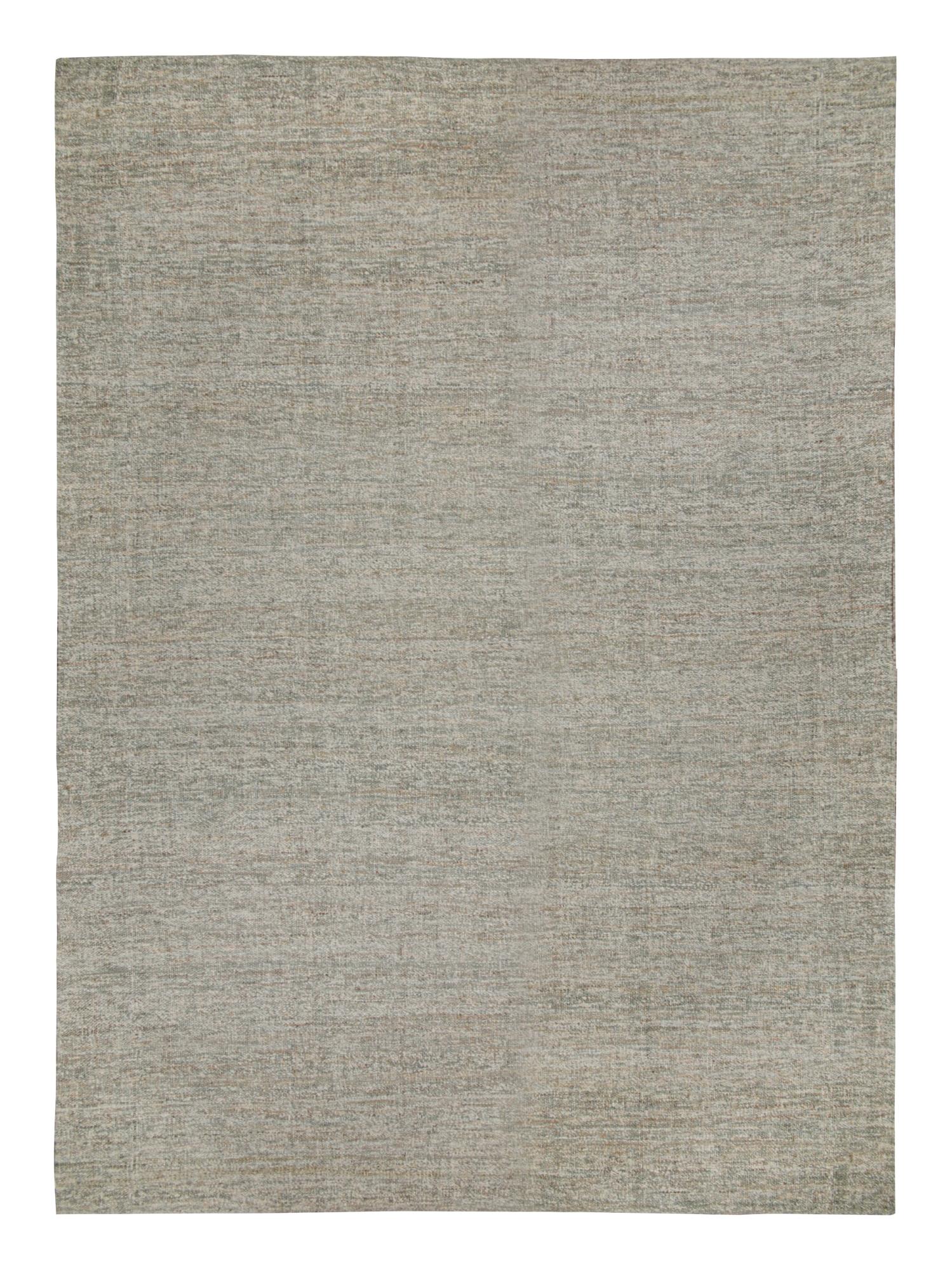 Annodato a mano Rug & Kilim è un kilim contemporaneo in iuta nei toni del grigio. in vendita
