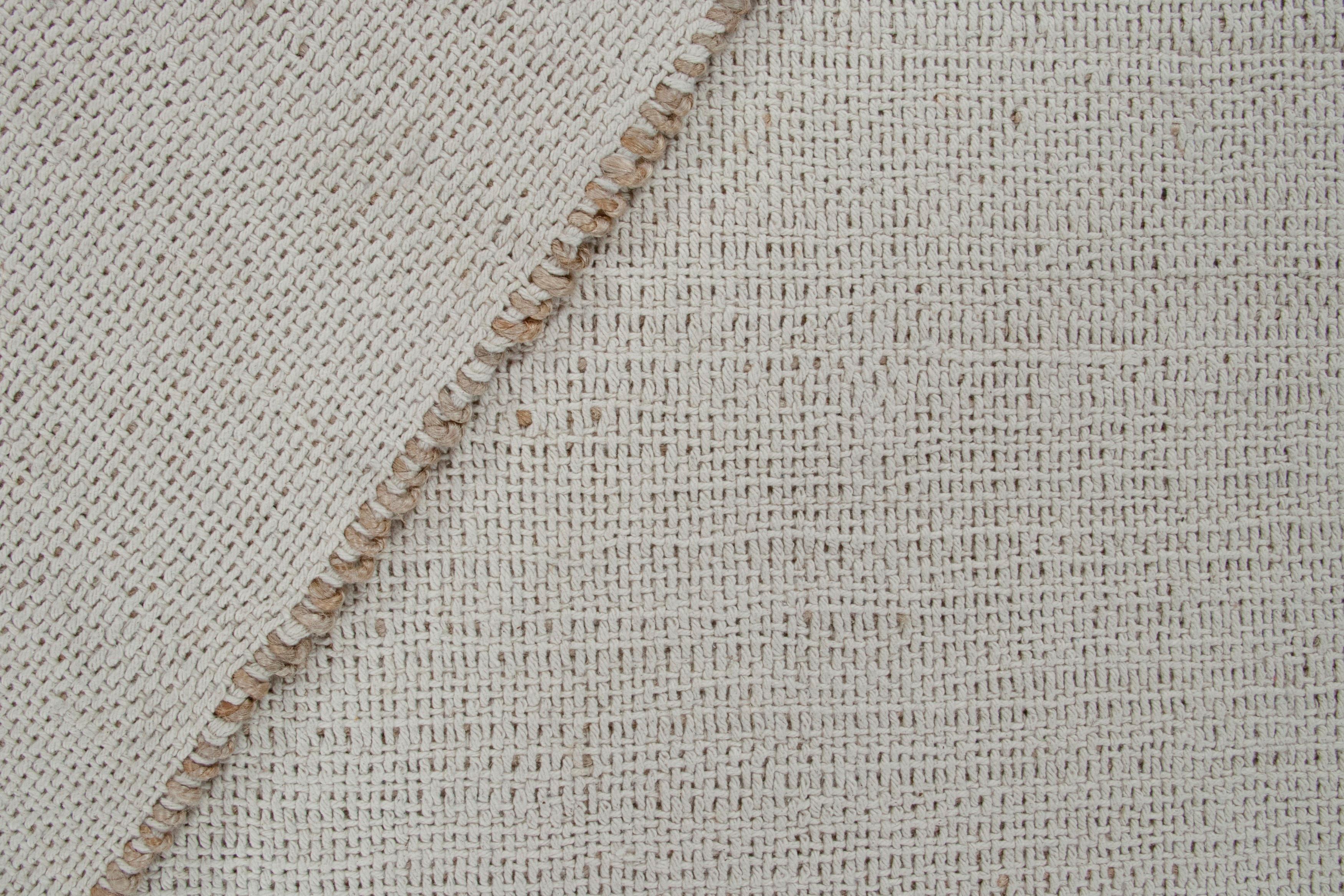Kilim de yute contemporáneo de Rug & Kilim en rayas blancas y beige-marrón Lana en venta