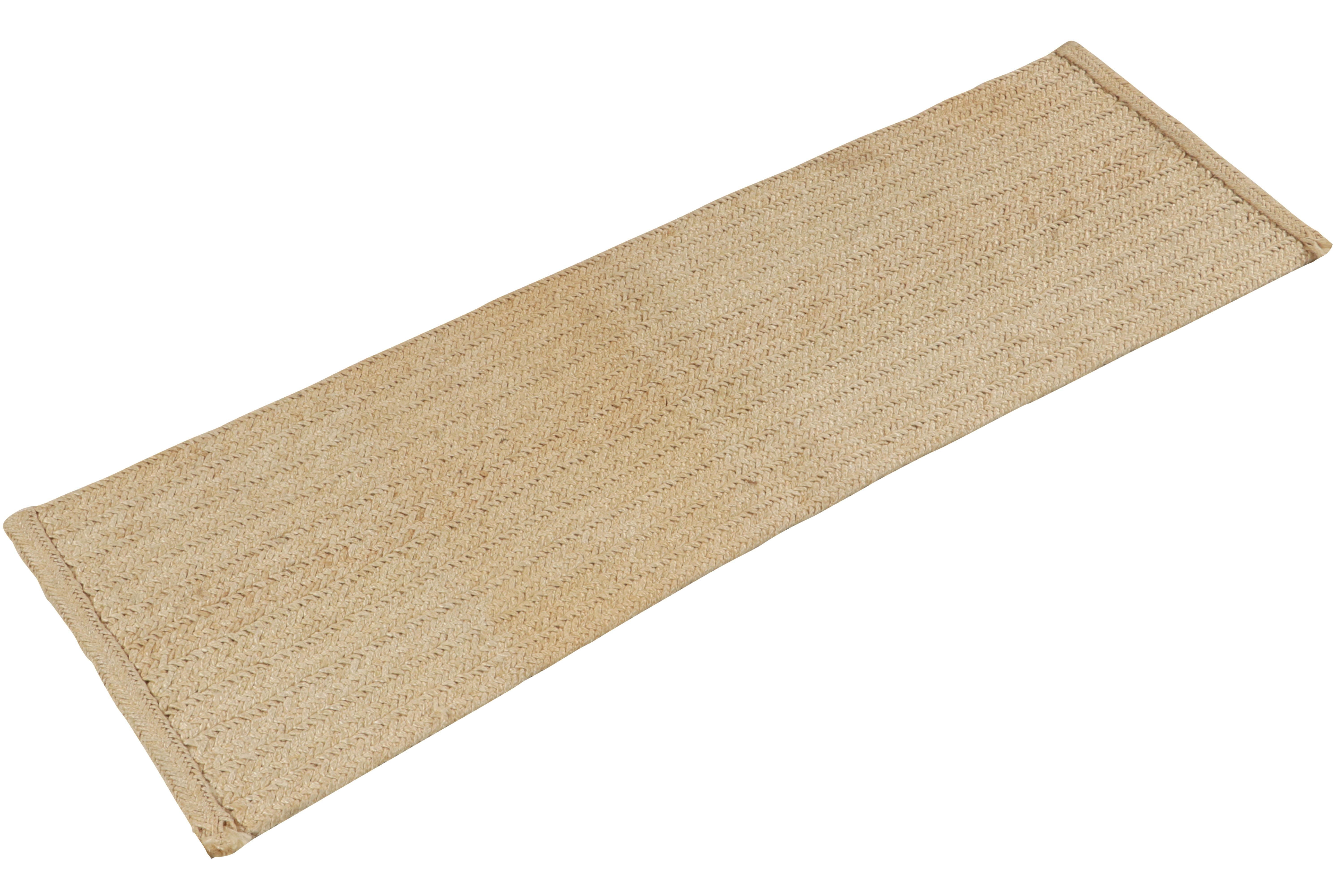 Modern Rug & Kilim's Contemporary Jute & Sisal Runner in Beige-Brown For Sale