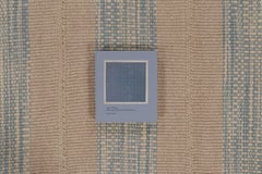 Rug & Kilim’s Contemporary Kilim, Beige and Blue Textural Stripes