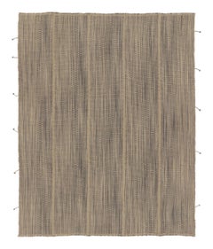 Rug & Kilim’s Contemporary Kilim, Beige with Gray Textural Stripes