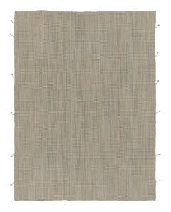 Rug & Kilim’s Contemporary Kilim, Beige with Gray Textural Stripes