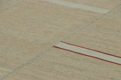 Rug & Kilim’s Contemporary Kilim, Beige with Red and Light Blue Textural Stripes