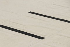 Rug & Kilim’s Contemporary Kilim, Cream White with Black Stripes