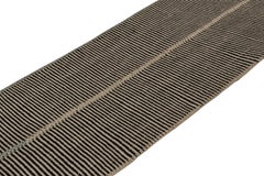 Rug & Kilim’s Contemporary Kilim Extra-Long Runner Rug, in Beige and Black