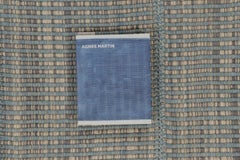 Rug & Kilim's Contemporary Kilim, Gray Textural Stripes with Blue Accents